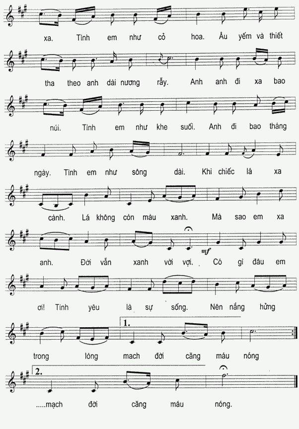 Sheet nhạc Tình Em 2